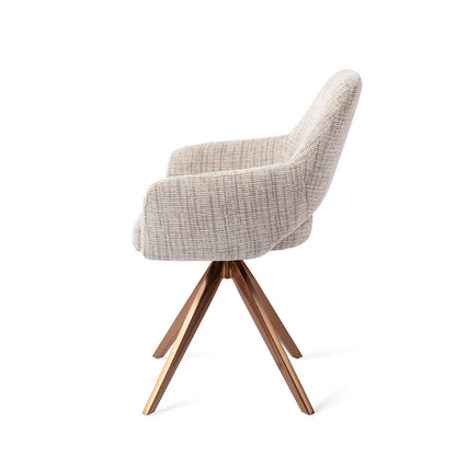 Jesper Home Yanai Caramel Grid Eetkamerstoel - Turn Rose - KwaliteitWonen.nl