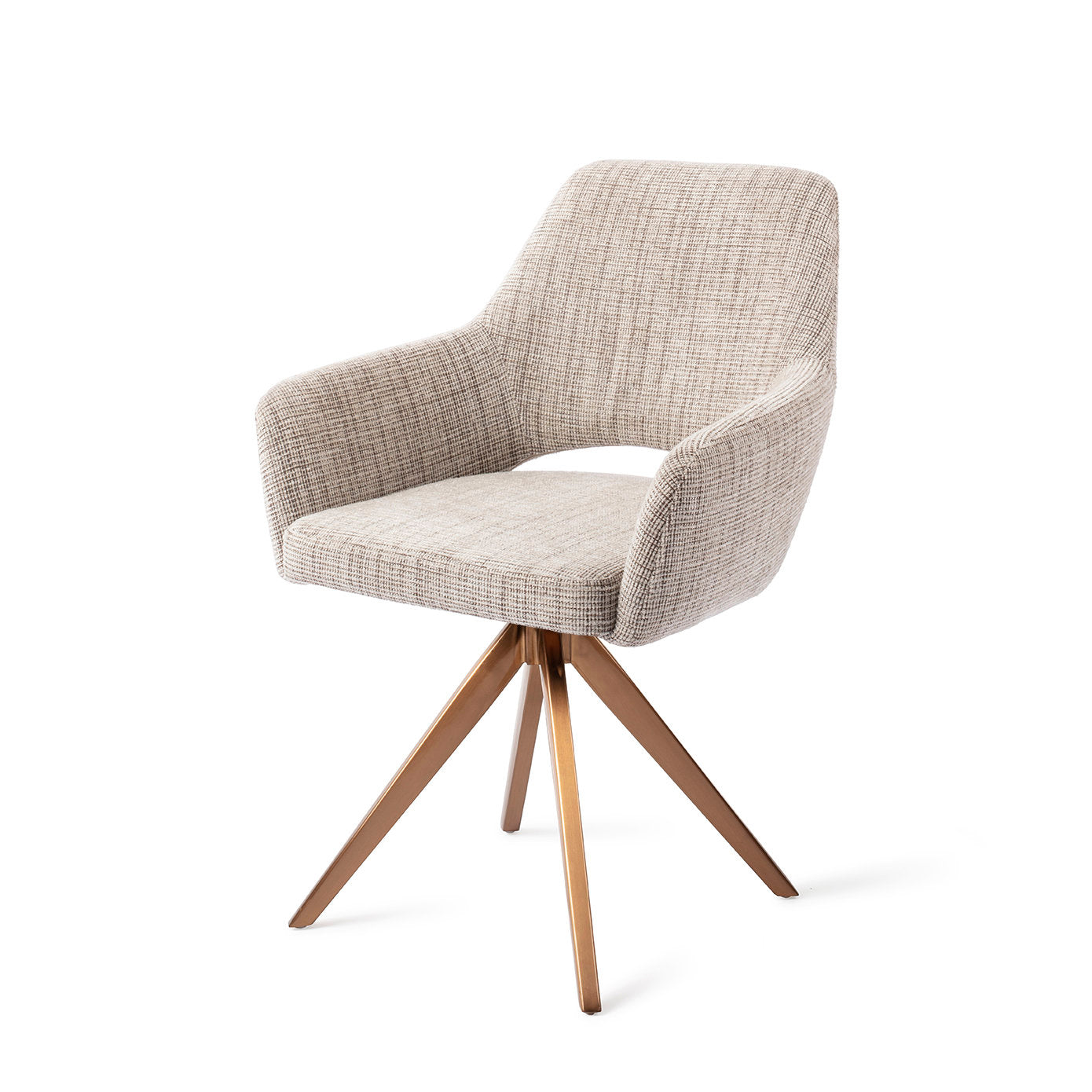 Jesper Home Yanai Caramel Grid Eetkamerstoel - Turn Rose - KwaliteitWonen.nl