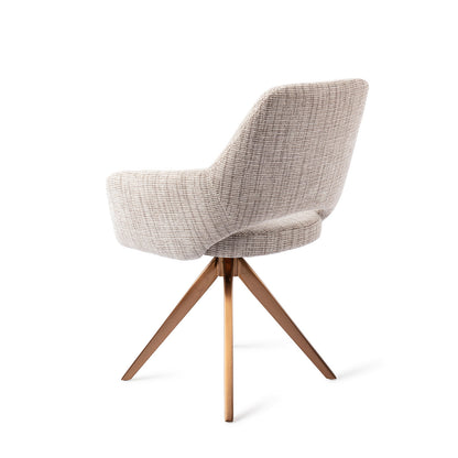 Jesper Home Yanai Caramel Grid Eetkamerstoel - Turn Rose - KwaliteitWonen.nl