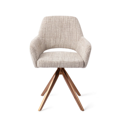 Jesper Home Yanai Caramel Grid Eetkamerstoel - Turn Rose - KwaliteitWonen.nl