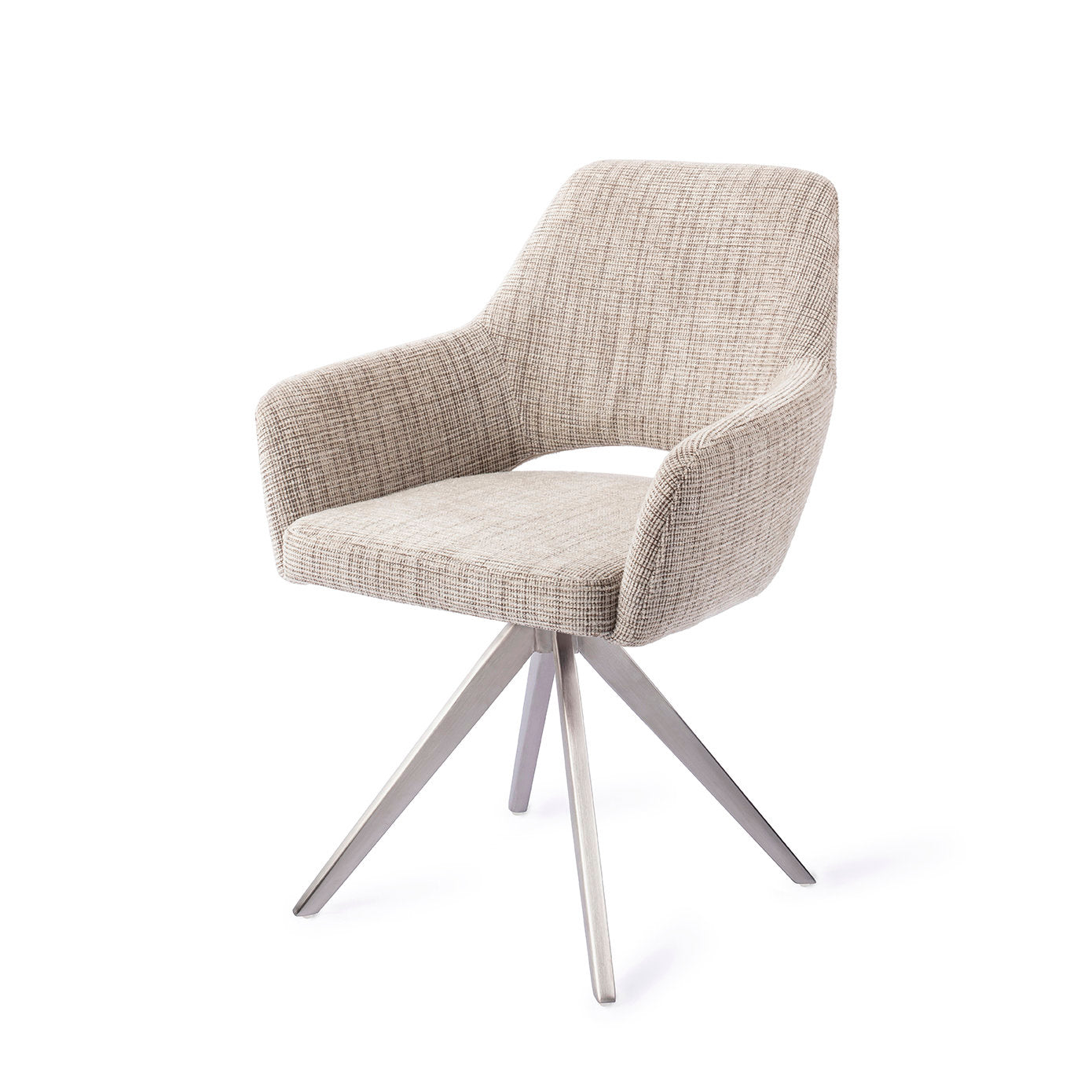 Jesper Home Yanai Caramel Grid Eetkamerstoel - Turn Steel - KwaliteitWonen.nl