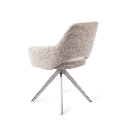 Jesper Home Yanai Caramel Grid Eetkamerstoel - Turn Steel - KwaliteitWonen.nl
