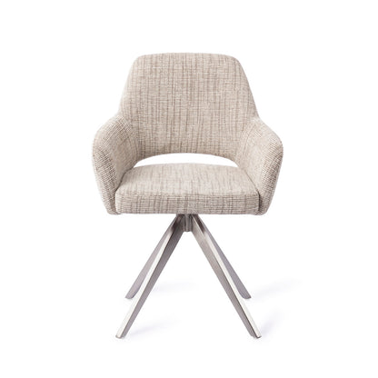 Jesper Home Yanai Caramel Grid Eetkamerstoel - Turn Steel - KwaliteitWonen.nl