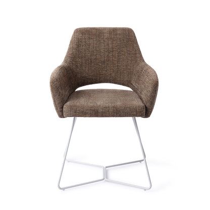 Jesper Home Yanai Checked Chestnut Eetkamerstoel - Beehive White - KwaliteitWonen.nl