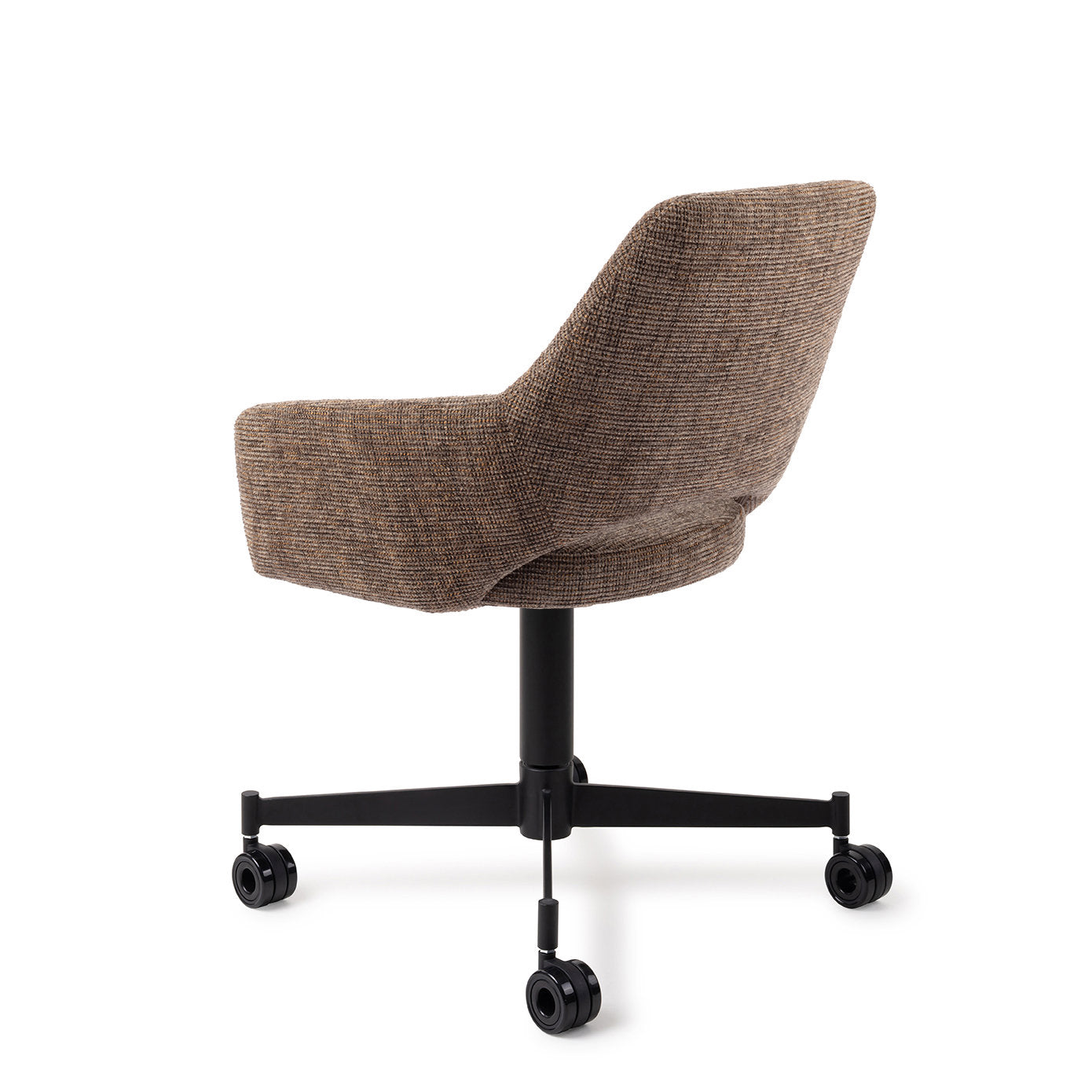 Jesper Home Yanai Checked Chestnut Eetkamerstoel - Caster Black - KwaliteitWonen.nl
