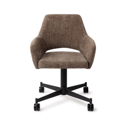 Jesper Home Yanai Checked Chestnut Eetkamerstoel - Caster Black - KwaliteitWonen.nl