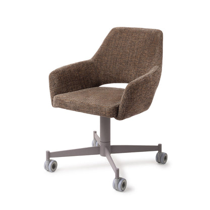 Jesper Home Yanai Checked Chestnut Eetkamerstoel - Caster Grey - KwaliteitWonen.nl