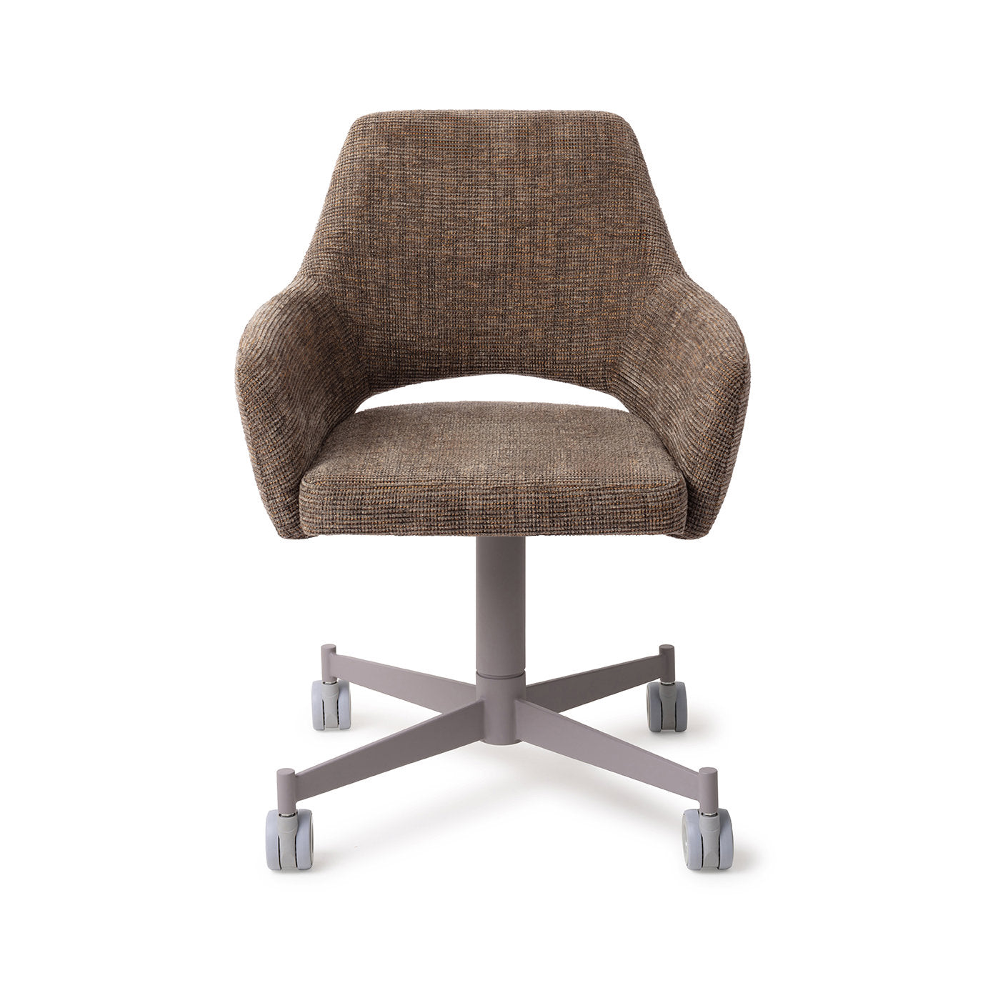 Jesper Home Yanai Checked Chestnut Eetkamerstoel - Caster Grey - KwaliteitWonen.nl