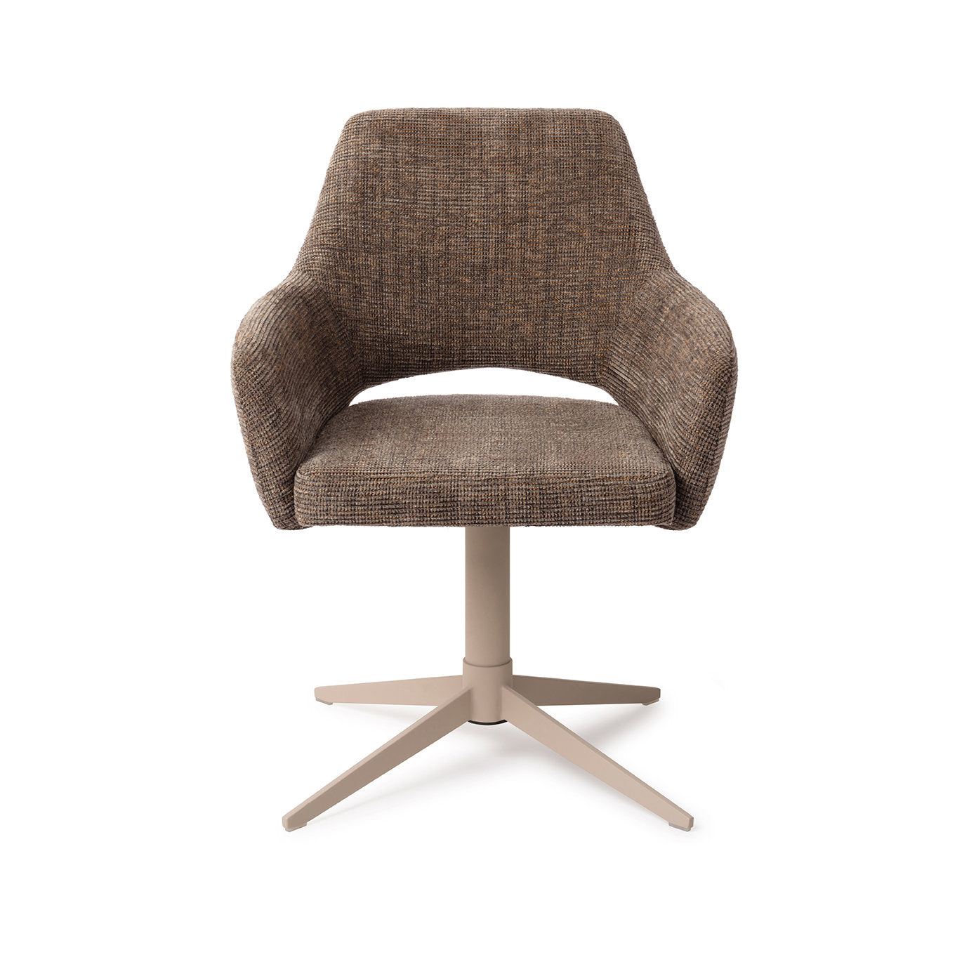 Jesper Home Yanai Checked Chestnut Eetkamerstoel - Quad Beige - KwaliteitWonen.nl
