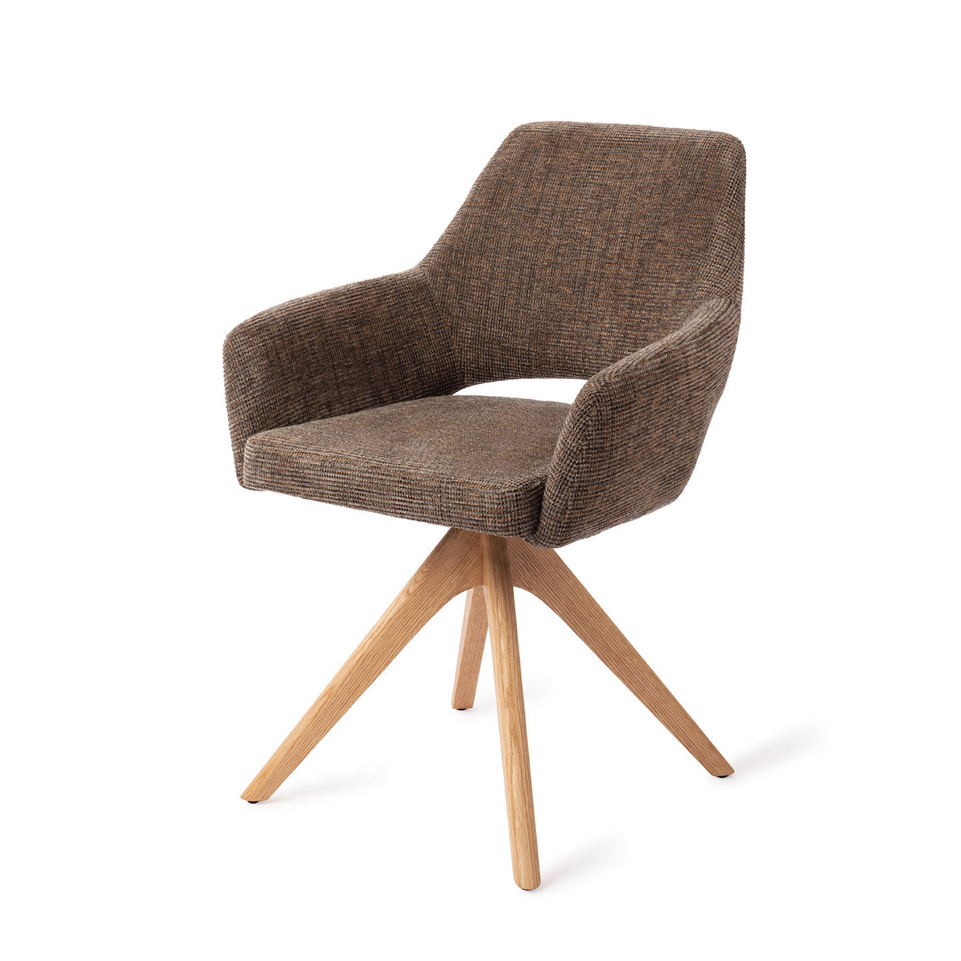 Jesper Home Yanai Checked Chestnut Eetkamerstoel - Revolve Oak Natural - KwaliteitWonen.nl