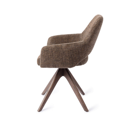 Jesper Home Yanai Checked Chestnut Eetkamerstoel - Revolve Oak Walnut-Kwaliteitwonen.nl