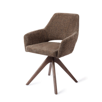 Jesper Home Yanai Checked Chestnut Eetkamerstoel - Revolve Oak Walnut-Kwaliteitwonen.nl