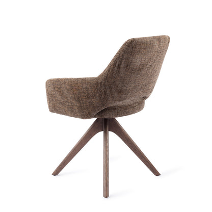Jesper Home Yanai Checked Chestnut Eetkamerstoel - Revolve Oak Walnut-Kwaliteitwonen.nl
