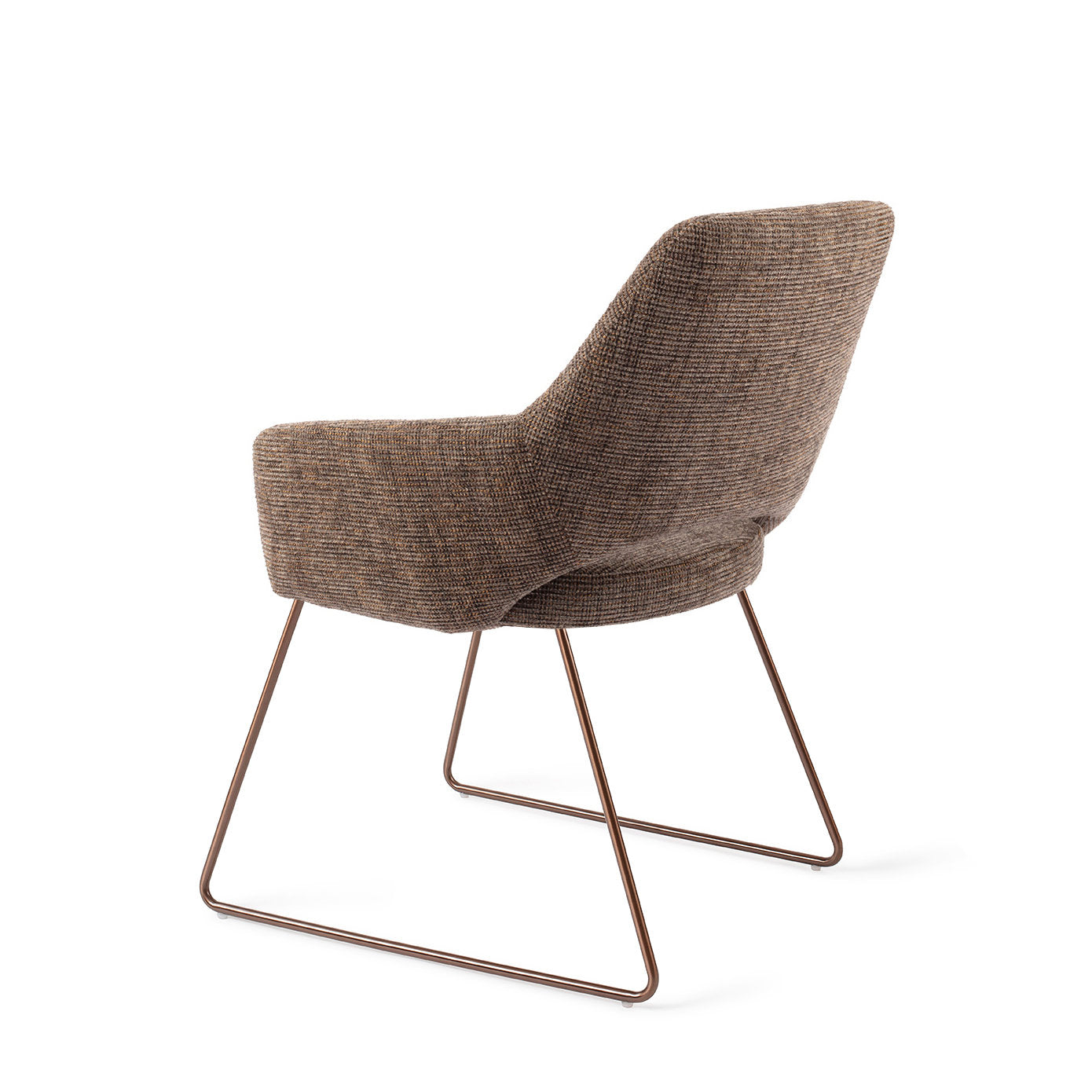 Jesper Home Yanai Checked Chestnut Eetkamerstoel - Slide Rose - KwaliteitWonen.nl