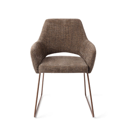 Jesper Home Yanai Checked Chestnut Eetkamerstoel - Slide Rose - KwaliteitWonen.nl