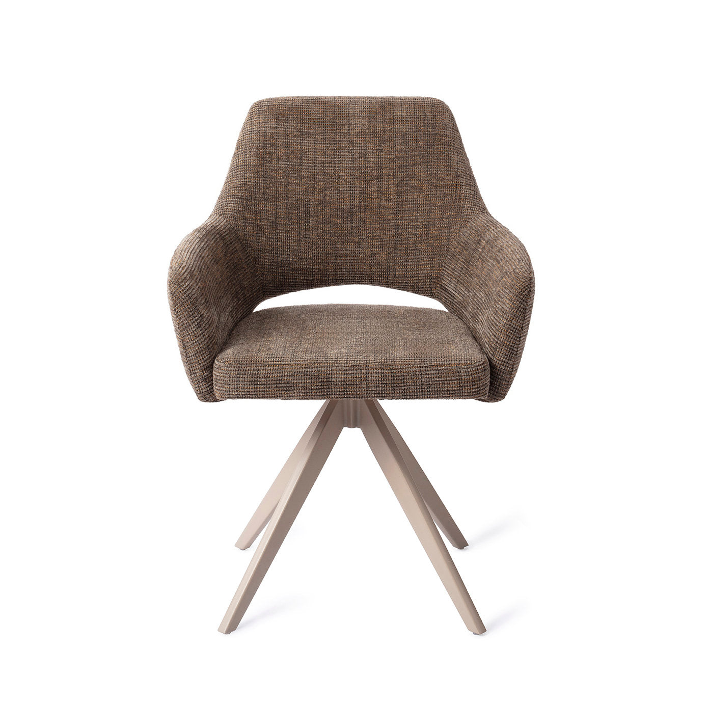 Jesper Home Yanai Checked Chestnut Eetkamerstoel - Turn Beige - KwaliteitWonen.nl