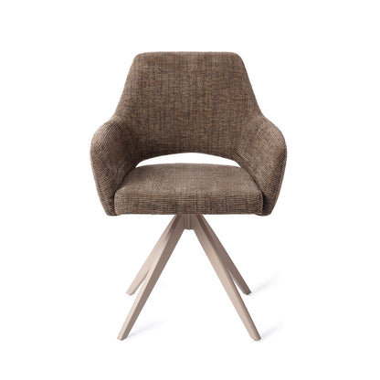 Jesper Home Yanai Checked Chestnut Eetkamerstoel - Turn Beige - KwaliteitWonen.nl