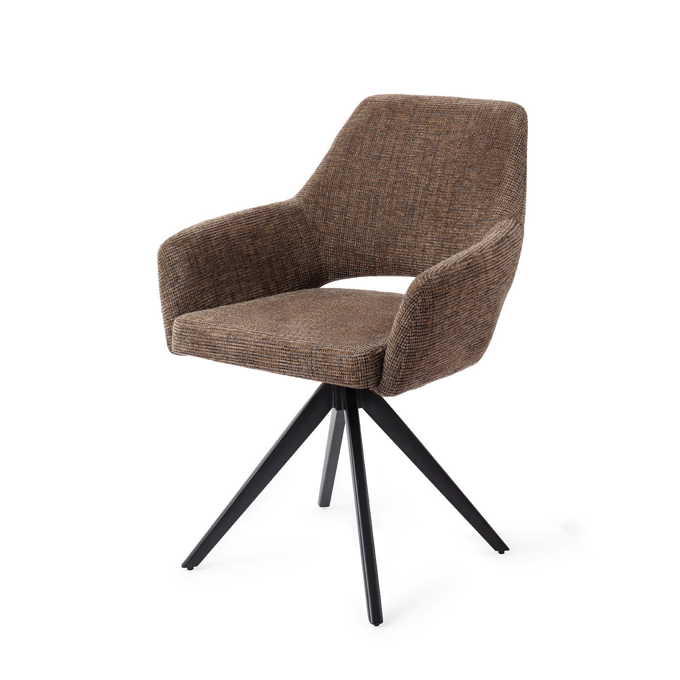 Jesper Home Yanai Checked Chestnut Eetkamerstoel - Turn Black - KwaliteitWonen.nl