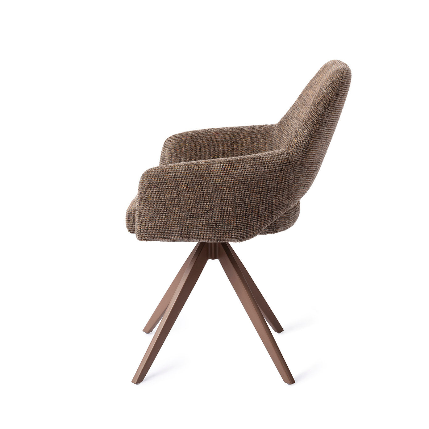 Jesper Home Yanai Checked Chestnut Eetkamerstoel - Turn Brown - KwaliteitWonen.nl