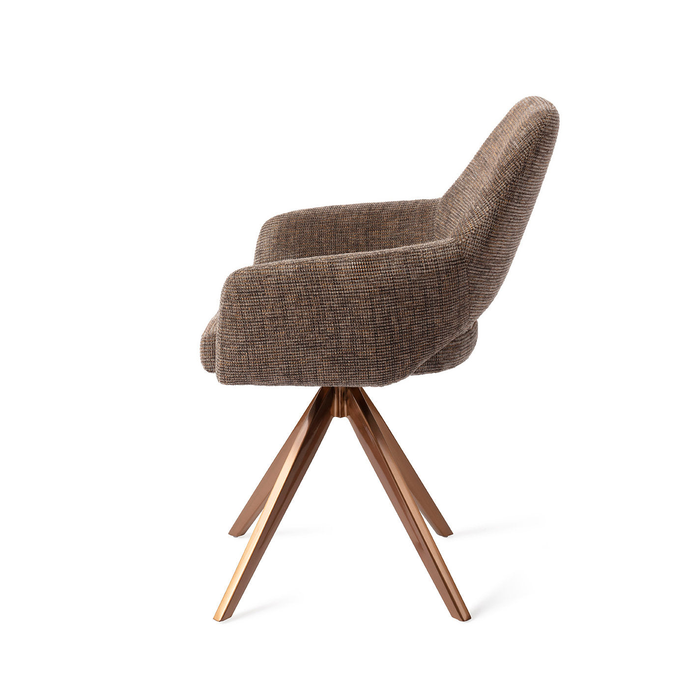 Jesper Home Yanai Checked Chestnut Eetkamerstoel - Turn Rose - KwaliteitWonen.nl