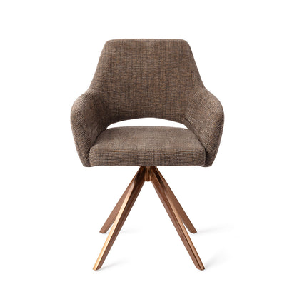 Jesper Home Yanai Checked Chestnut Eetkamerstoel - Turn Rose - KwaliteitWonen.nl