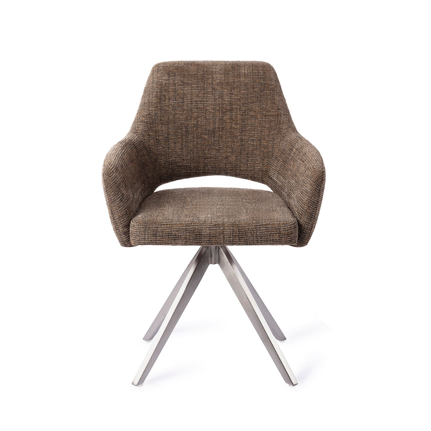 Jesper Home Yanai Checked Chestnut Eetkamerstoel - Turn Steel - KwaliteitWonen.nl