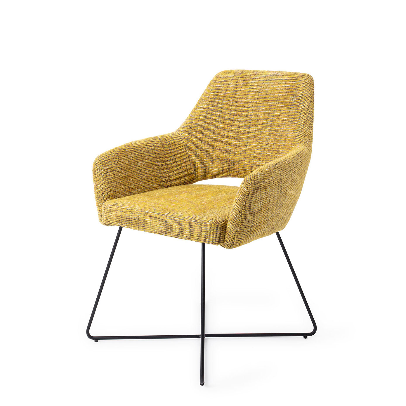 Jesper Home Yanai Lemon Lines Eetkamerstoel - Cross Black - KwaliteitWonen.nl