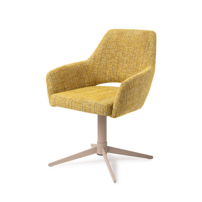Jesper Home Yanai Lemon Lines Eetkamerstoel - Quad Beige - KwaliteitWonen.nl