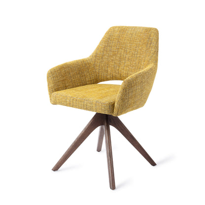 Jesper Home Yanai Lemon Lines Eetkamerstoel - Revolve Oak Walnut - KwaliteitWonen.nl