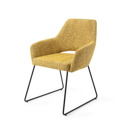 Jesper Home Yanai Lemon Lines Eetkamerstoel - Slide Black - KwaliteitWonen.nl