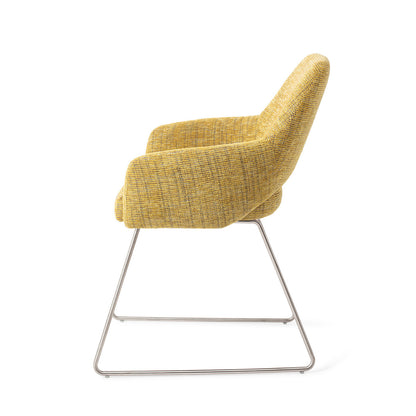 Jesper Home Yanai Lemon Lines Eetkamerstoel - Slide Steel - KwaliteitWonen.nl