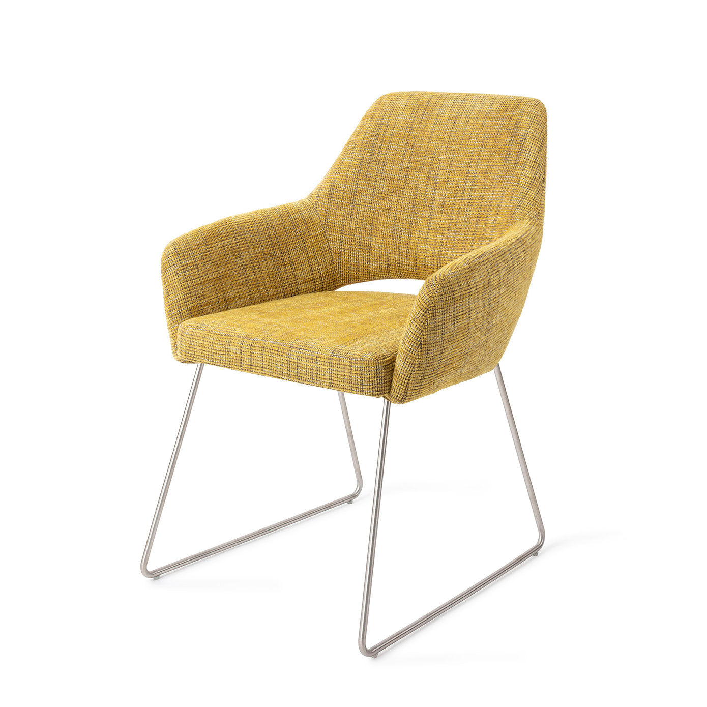 Jesper Home Yanai Lemon Lines Eetkamerstoel - Slide Steel - KwaliteitWonen.nl