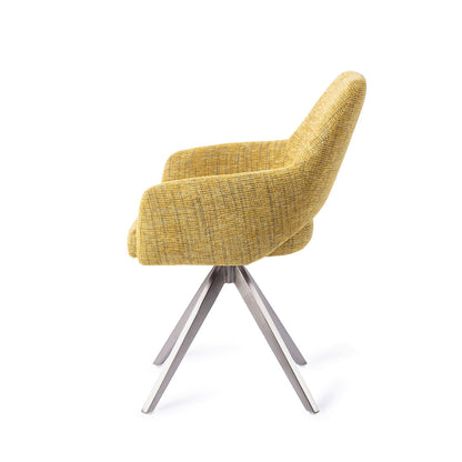 Jesper Home Yanai Lemon Lines Eetkamerstoel - Turn Steel - KwaliteitWonen.nl