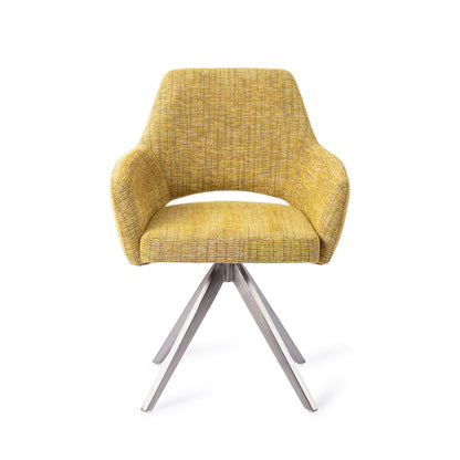 Jesper Home Yanai Lemon Lines Eetkamerstoel - Turn Steel - KwaliteitWonen.nl