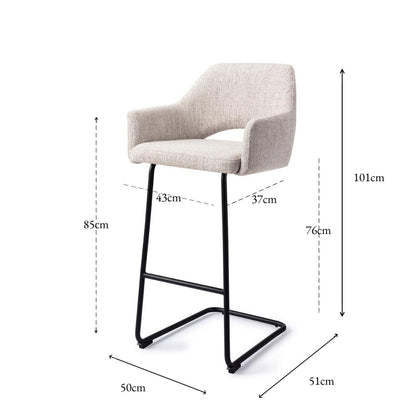 Jesper Home Yanai Pigeon Barkruk - Arch Black (H) - KwaliteitWonen.nl