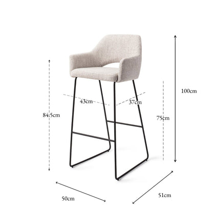 Jesper Home Yanai Pigeon Barkruk - Slide Black (H) - KwaliteitWonen.nl