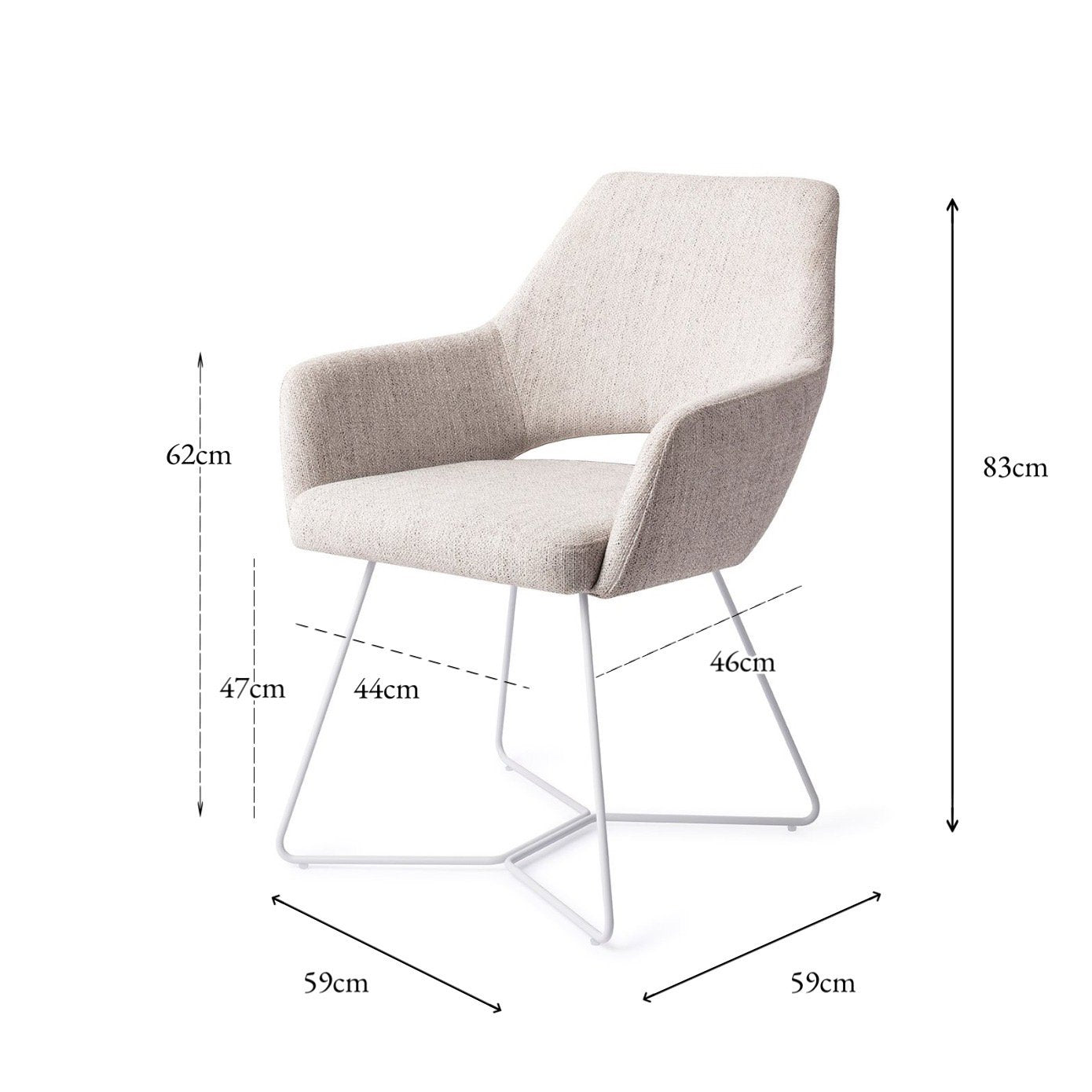 Jesper Home Yanai Pigeon Eetkamerstoel - Beehive White - KwaliteitWonen.nl