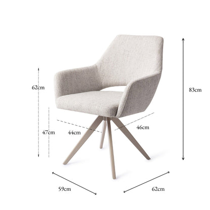 Jesper Home Yanai Pigeon Eetkamerstoel - Turn Beige - KwaliteitWonen.nl