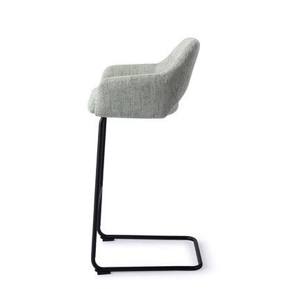 Jesper Home Yanai Soft Sage Barkruk - Arch Black (H) - KwaliteitWonen.nl