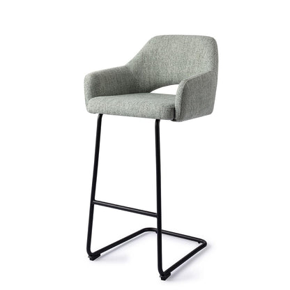 Jesper Home Yanai Soft Sage Barkruk - Arch Black (H) - KwaliteitWonen.nl