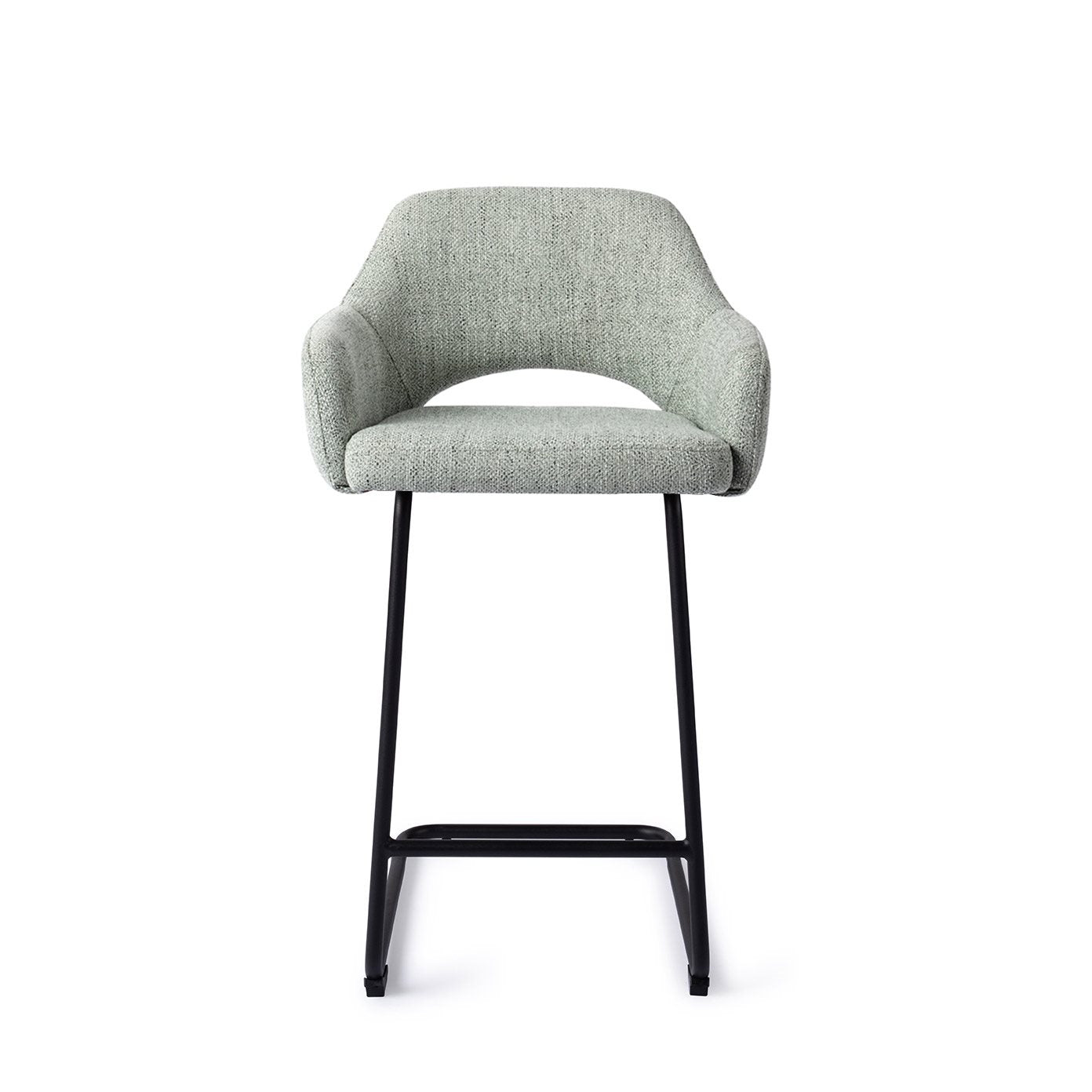 Jesper Home Yanai Soft Sage Barkruk - Arch Black (L) - KwaliteitWonen.nl