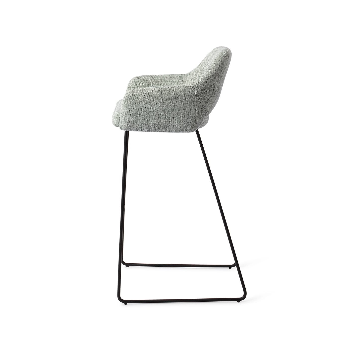 Jesper Home Yanai Soft Sage Barkruk - Slide Black (H) - KwaliteitWonen.nl