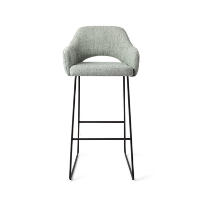 Jesper Home Yanai Soft Sage Barkruk - Slide Black (H) - KwaliteitWonen.nl