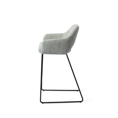 Jesper Home Yanai Soft Sage Barkruk - Slide Black (L) - KwaliteitWonen.nl