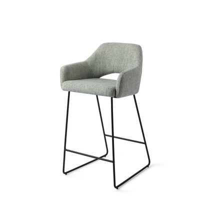 Jesper Home Yanai Soft Sage Barkruk - Slide Black (L) - KwaliteitWonen.nl