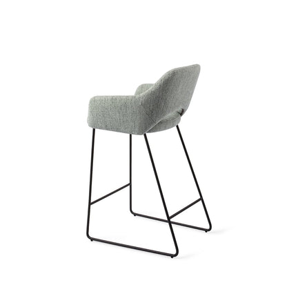 Jesper Home Yanai Soft Sage Barkruk - Slide Black (L) - KwaliteitWonen.nl