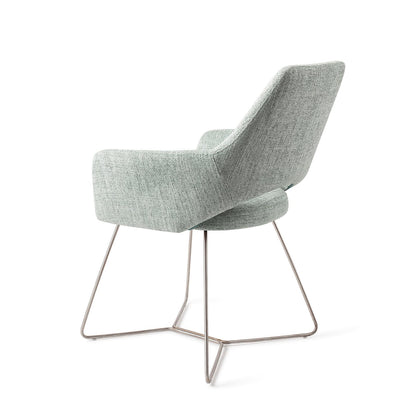 Jesper Home Yanai Soft Sage Eetkamerstoel - Beehive Steel - KwaliteitWonen.nl