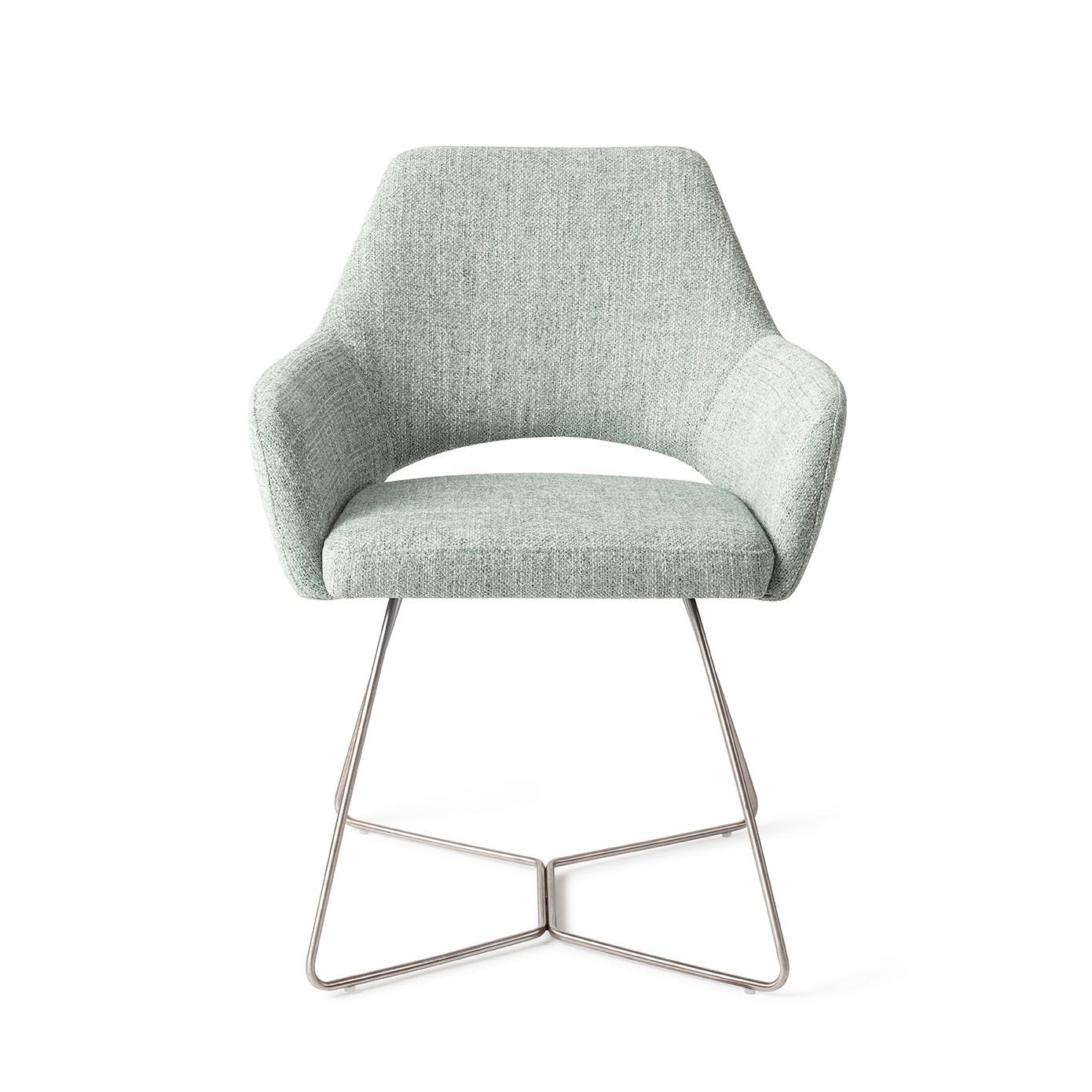 Jesper Home Yanai Soft Sage Eetkamerstoel - Beehive Steel - KwaliteitWonen.nl