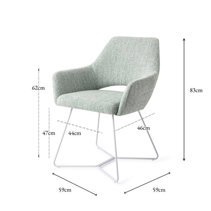 Jesper Home Yanai Soft Sage Eetkamerstoel - Beehive White - KwaliteitWonen.nl