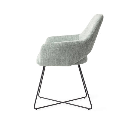 Jesper Home Yanai Soft Sage Eetkamerstoel - Cross Black - KwaliteitWonen.nl